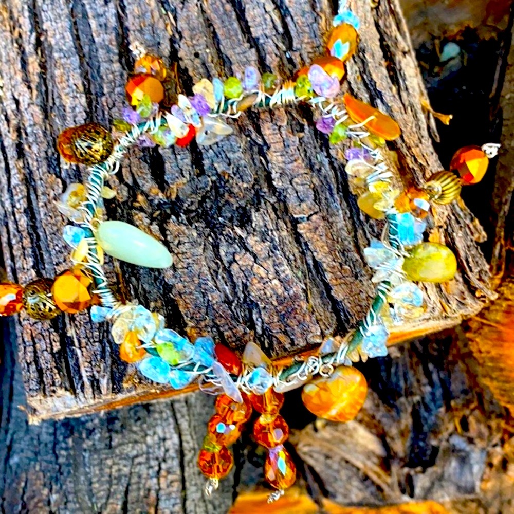 SOLD Citrine Heart & Jasper Stone Bracelet